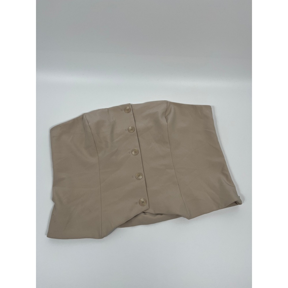 Express Womens Strapless Vest XL‎ Beige Chic 90s Minimalist Capsule Office Siren